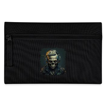 Cyborg Zombie Skull Disc Jockey - Pencil Case - black - Front