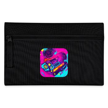 80s retro vintage party radio - Federtasche - Schwarz - Vorne