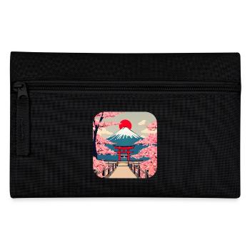 Asien Kirschblüte Tempel Urlaub - Federtasche - Schwarz - Vorne