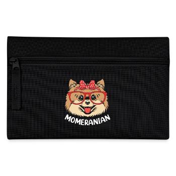 Pomeranian Zwergspitz Hund - Federtasche - Schwarz - Vorne
