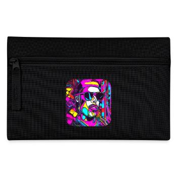 Neon Style UV Glow Party Trend - Federtasche - Schwarz - Vorne