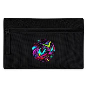 Neon Abstrakt Style Trend Glow Party - Federtasche - Schwarz - Vorne