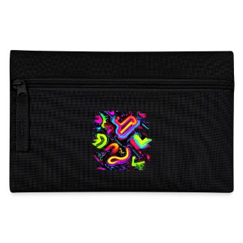 Neon Party Oldschool Color Glow UV - Federtasche - Schwarz - Vorne