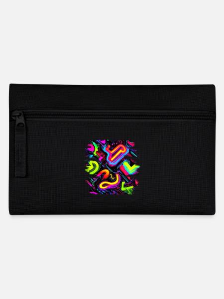 Neon Party Oldschool Color Glow UV - Federtasche - Schwarz