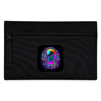 Neon Skull Abstract Cyberpunk Style - Pencil Case - black - Front