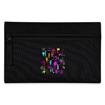 Neon Farben Bunt Kreativ Style Glow - Federtasche - Schwarz - Vorne