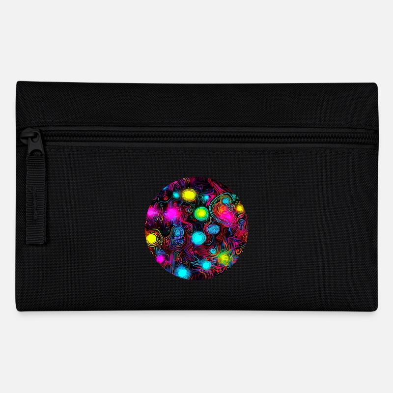 Neon Abstrakt Style Trend UV - Federtasche - Schwarz