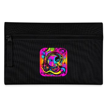 Neon Abstrakt Style Trend Glow Party - Federtasche - Schwarz - Vorne