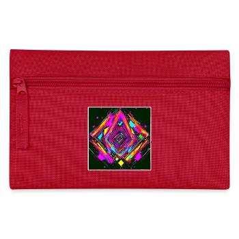 Neon Abstrakt Style Trend Glow Party - Federtasche - Rot - Vorne