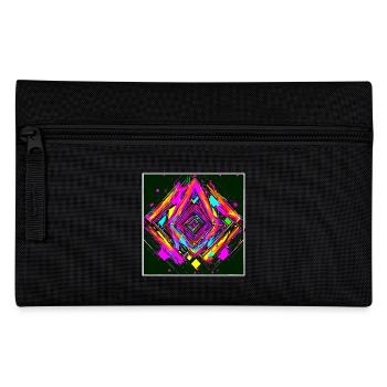 Neon Abstrakt Style Trend Glow Party - Federtasche - Schwarz - Vorne
