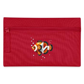 Geometric Clownfish Abstract Underwater World - Pencil Case - red - Front