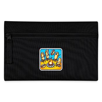 Funny Campfire Hot Dog Accident - Pencil Case - black - Front