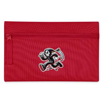 Funny Grim Reaper Running Design - Pencil Case - red - Front
