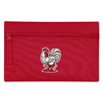 Funny Chicken Cartoon Design - Pencil Case - red - Front
