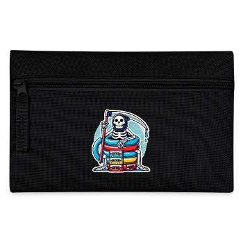 Retro Skeleton with Cassette Tapes - Pencil Case - black - Front