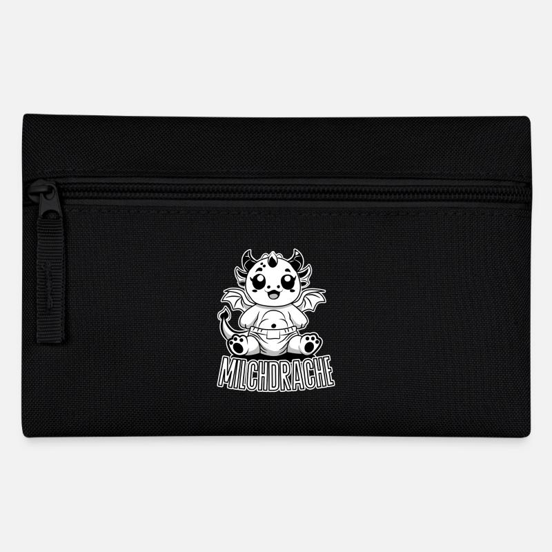 Niedlicher Baby-Drache mit Windel und viel Humor. - Federtasche - Schwarz