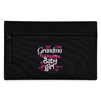 First Time Grandma To Beautiful Baby Girl - Pencil Case - black - Front