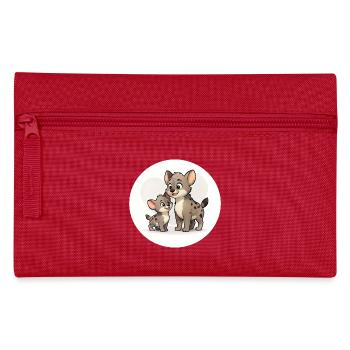 Hyänen Familie - Federtasche - Rot - Vorne
