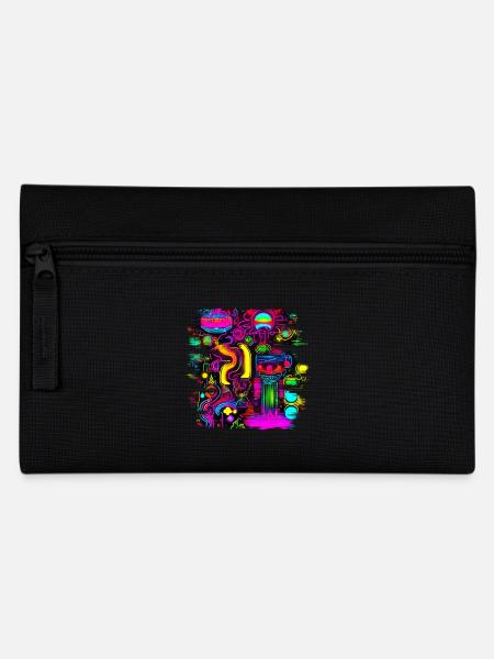 Neon Fluorescent UV Electro Music Party - Federtasche - Schwarz