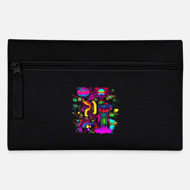 Neon Fluorescent UV Electro Music Party - Federtasche - Schwarz