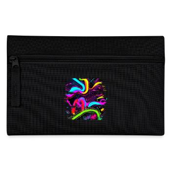Neon Style 80s Retro Party Color Glow - Federtasche - Schwarz - Vorne