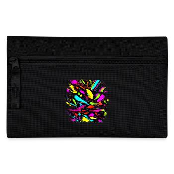 Neon Style 80s Retro Party Color Glow - Federtasche - Schwarz - Vorne