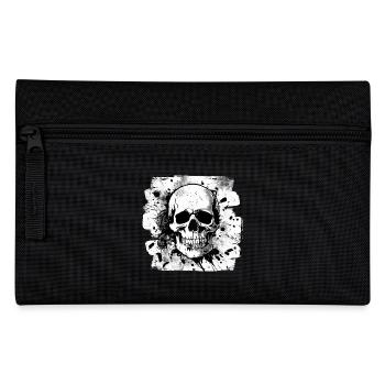 Skull Heavy Metal Rocker Tattoo - Pencil Case - black - Front