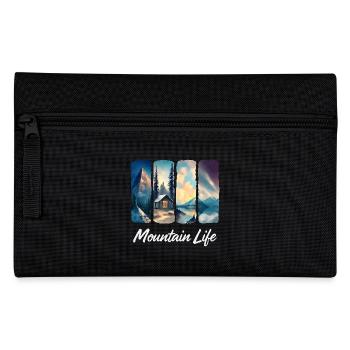 Mountain View with Forest Cabin and Lake - Pencil Case - black - Front