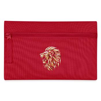 Lion rugit Or Doré Géométrique Cadeau - Trousse - rouge - Devant