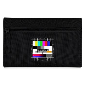 Röhrenfernseher Testbild - Bildstoerung - 80er - Federtasche - Schwarz - Vorne