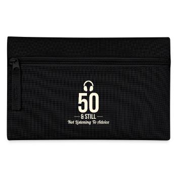 50 Not Listening Advice Headphones Funny - Pencil Case - black - Front