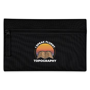 GIS Contour Map Sunset Outdoor Adventure - Pencil Case - black - Front