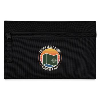 GIS Map Compass Retro Adventure Outdoor - Pencil Case - black - Front