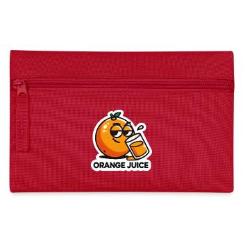 « Jus d’orange » Boisson aux agrumes de dessin animé amusant - Trousse - rouge - Devant