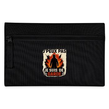 Je Peux Pas Je Suis De Garde Pompiers Cadeau - Trousse - noir - Devant