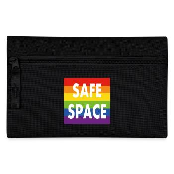 Pride Allyship Safe Space Ally Rainbow Flag - Pencil Case - black - Front
