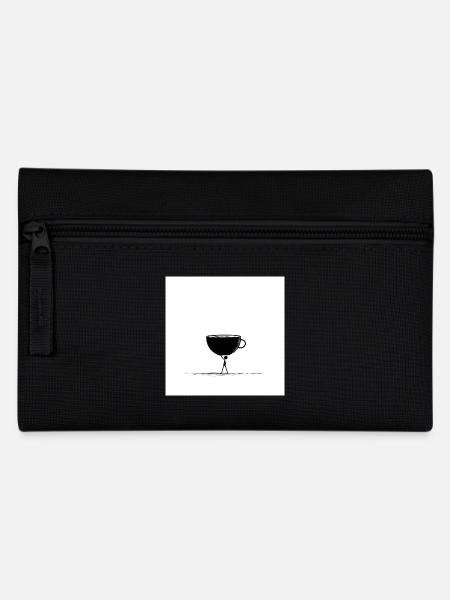 Schwarz wie meine Seele – Kaffee first! - Federtasche - Schwarz