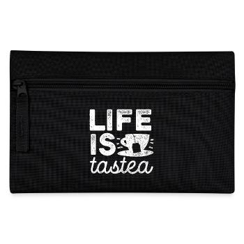 Life is tastea - Tea - Tea Drinker Gift - Pencil Case - black - Front