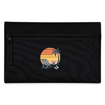 Sonnenuntergang Strand Urlaub Illustration - Federtasche - Schwarz - Vorne