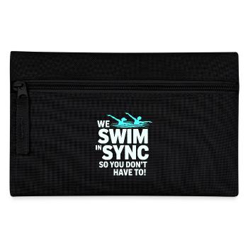 Synchronschwimmen Schwimmer Wassersportler - Federtasche - Schwarz - Vorne