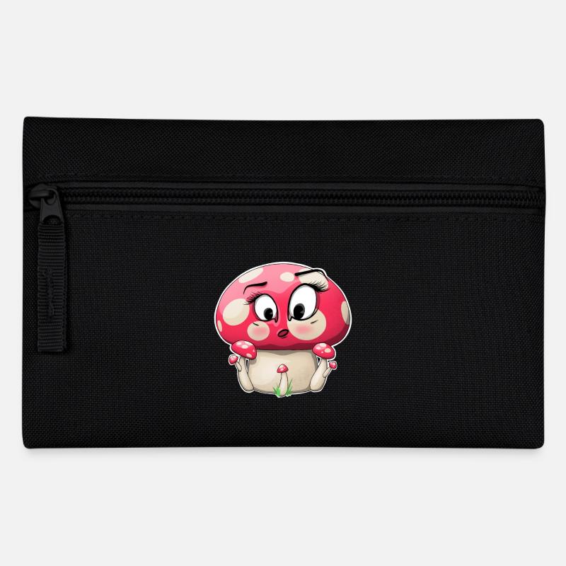 Conception de personnage de champignon rose mignon - Trousse - noir