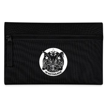 Kiffer Gartenzwerge mit Hanfblatt - Federtasche - Schwarz - Vorne