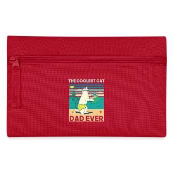 Cooles Katzen-Papa-Strand-Design - Federtasche - Rot - Vorne