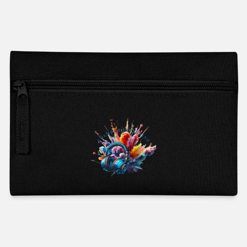 colored listening - Pencil Case - black