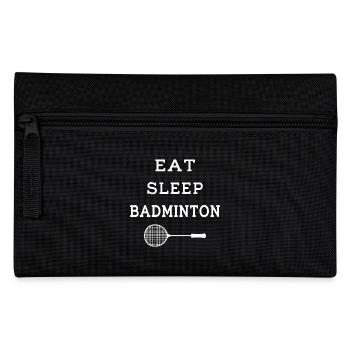 Eat Sleep Badminton - Racket - Pencil Case - black - Front
