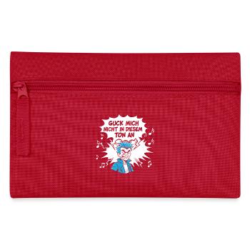 Witziges Punk-Design mit Schlagwort - Federtasche - Rot - Vorne