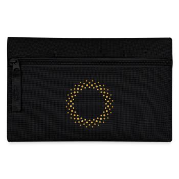 Ring-shaped, golden dot pattern - Pencil Case - black - Front