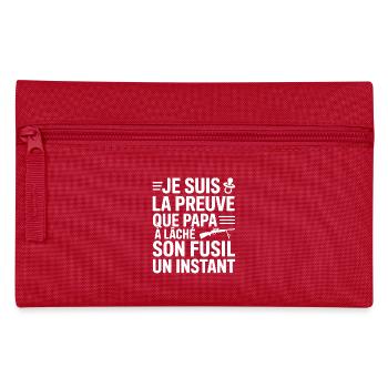 Humor Dad Rifle Illustration - Pencil Case - red - Front