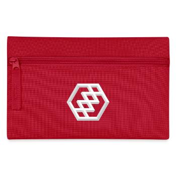 Abstraktes geometrisches Muster - Federtasche - Rot - Vorne