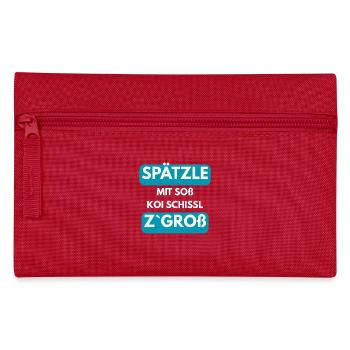 Spätzle mit Soß koi Schissl z`groß - Federtasche - Rot - Vorne